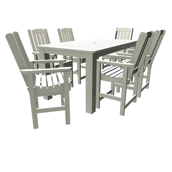 Highwood Usa Lehigh 7pc Rectangular Counter Height Outdoor Patio Furniture Dining Set 72 x 42 AD-ST7LH2CO4BA-WHE - main